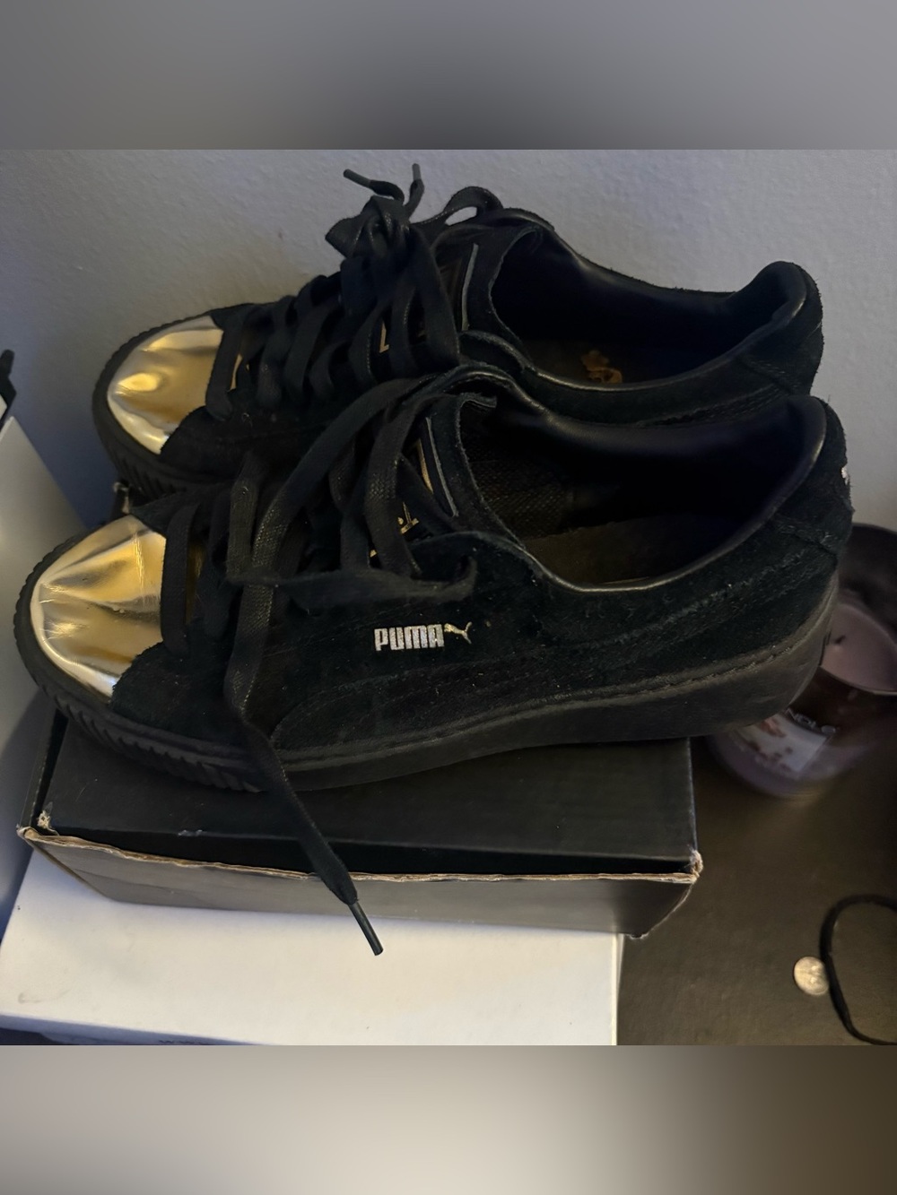 Puma Suede Platform Gold sneakers